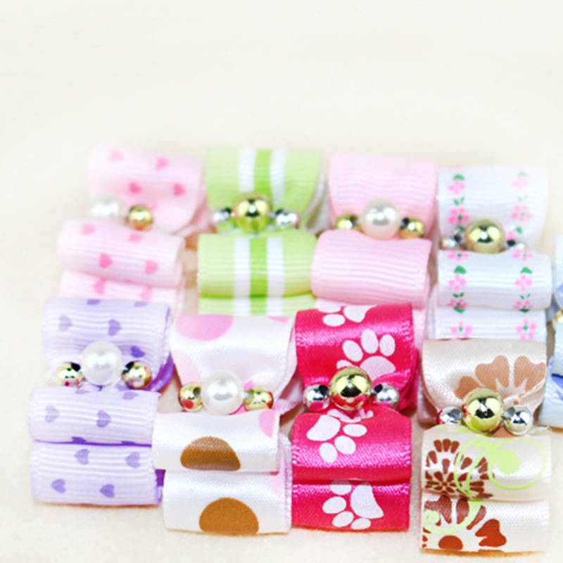 Pet dog decoration headdress bow head rubber band head flower double bow decoration factory direct sales