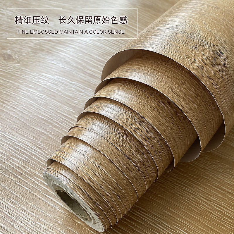Наклейка для мебели в цвете дерева, самоклеящаяся, для обновления старых дверей шкафа, водостойкая, древесная текстура, для стола и стен