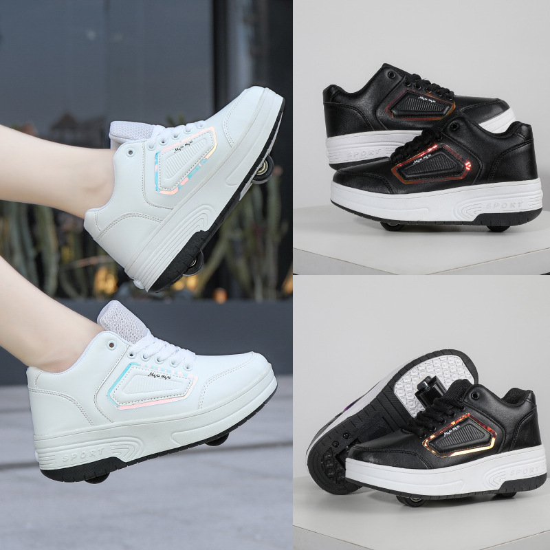 New double-wheel walking shoes boys and girls roller skating shoes adult speed skating sneaker detachable children's skating shoes men