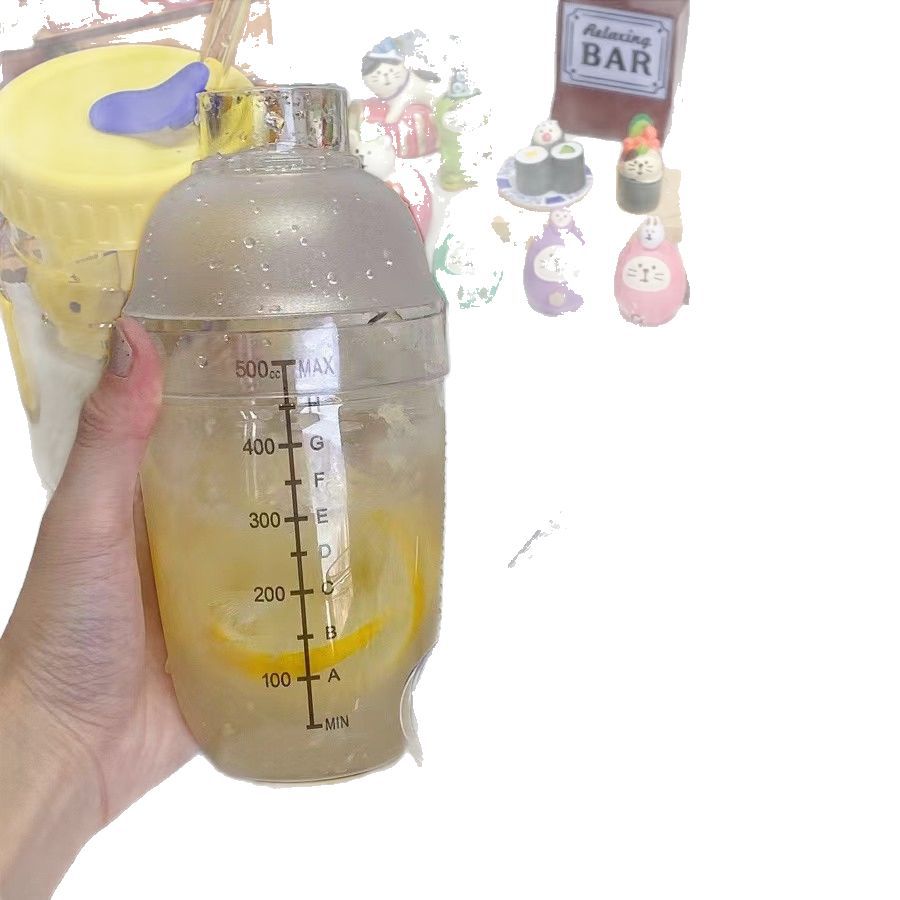 Splash-proof cover shaker shaker suit hand shake cup shaker pot lemon tea milk tea shop special tool with scale