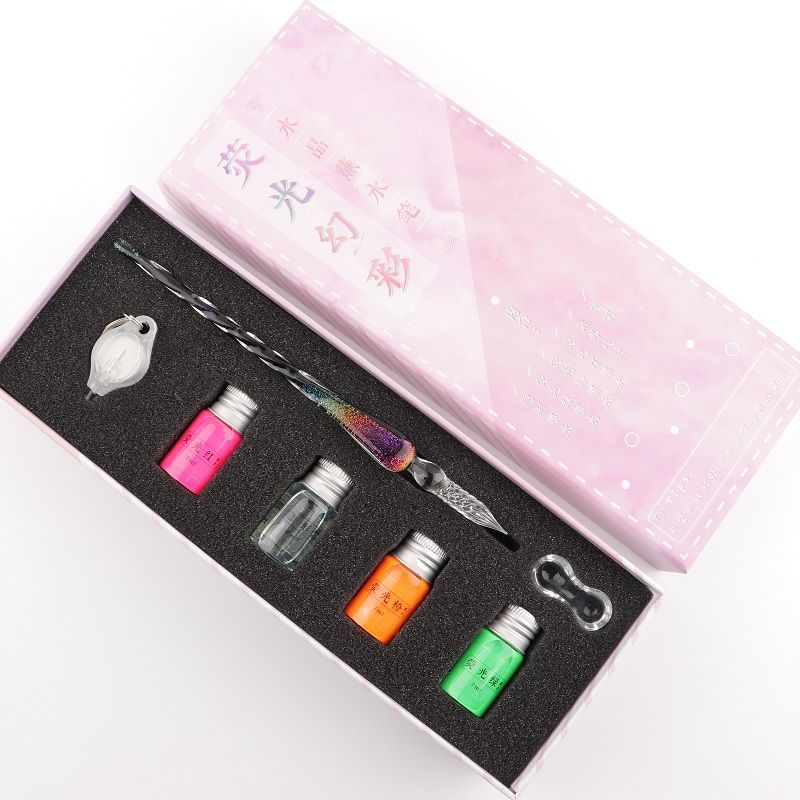 Crystal Glass Pen Signature Pen Internet Celebrity Douyin Creative Same Style Dip Pen Student Supplies Birthday Gift Gifts