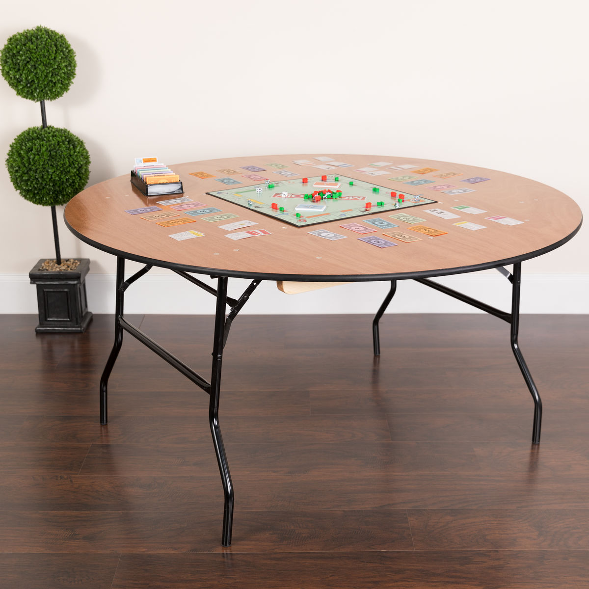 Foreign Trade Export Wooden Foldableing Round Table Outdoor Banquet Round Foldableing Table Foldableable Dining Table Banquet Table