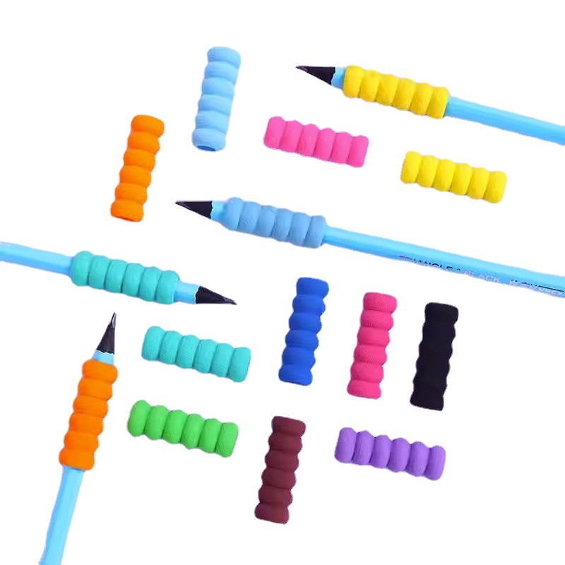 Comfortable Sponge Student's Pencil Grip Set for Kindergarten Baby's Learning Posture Soft Glue Pencil Set Correcting Pen Holding Posture