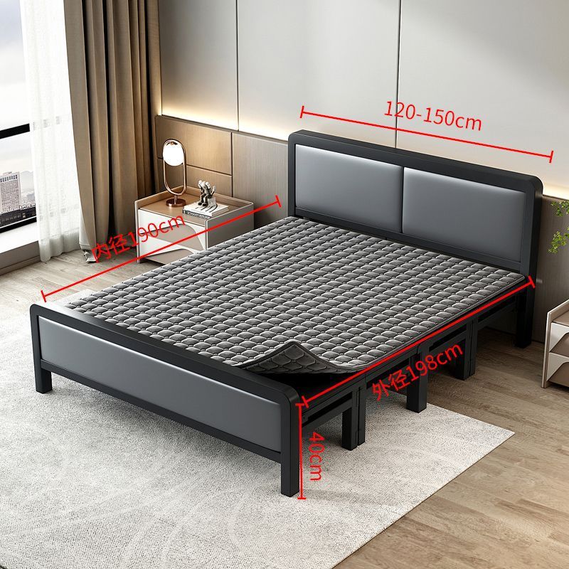Folding Iron Frame Bed for Home Use, Single Person Nap, Portable Double Bed Iron Frame, Simple Hard Board Bed, Economical Type