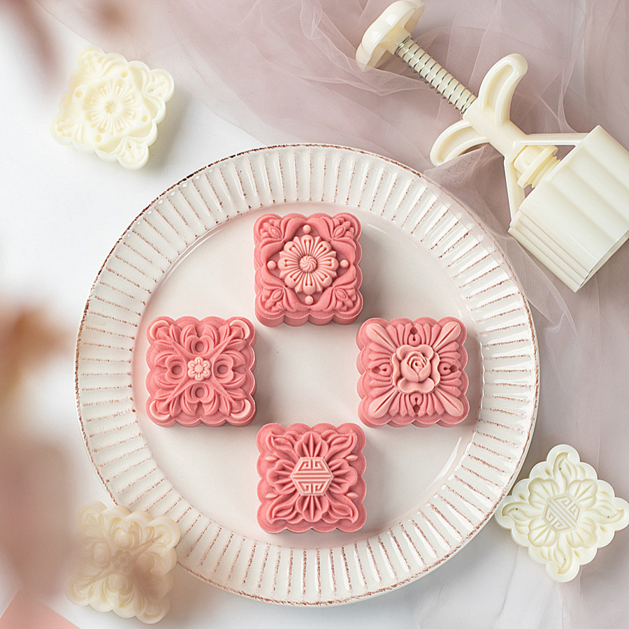 Классическая квадратная форма для луня 75г цветочный текстурированный набор из четырех форм