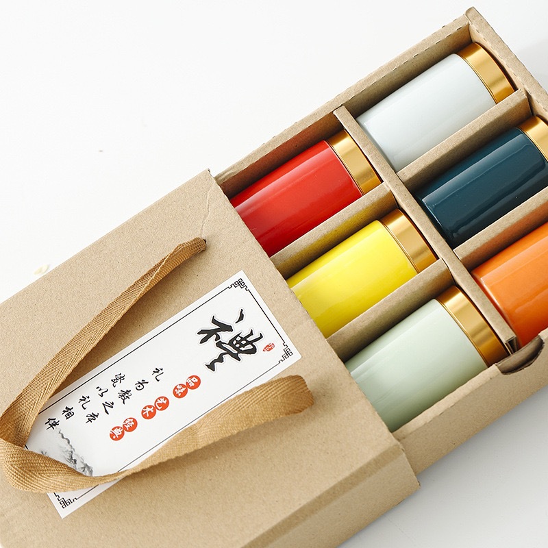 Ge Kiln Ceramic Sealed Large and Small Tea Cans Household Tea Storage Cans Dendrobium Officinale Panax Notoginseng Cans Mid-Autumn Festival Gifts