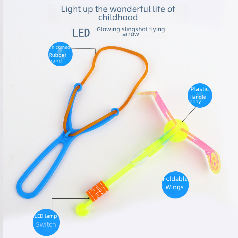 Luminous Slingshot Flying Arrow Blue Light Double Flash Flying Sword Children's Gift Night Market Stall Hot Selling Toys Manufacturer Wholesale