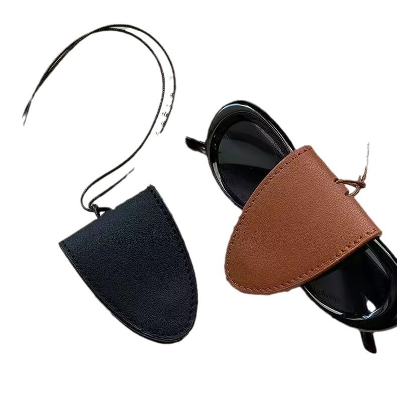 Cross-border New Storage Bag Hanging Neck Bluetooth Headset Glasses Key Leather Portable Cool Wind Bag Necklace