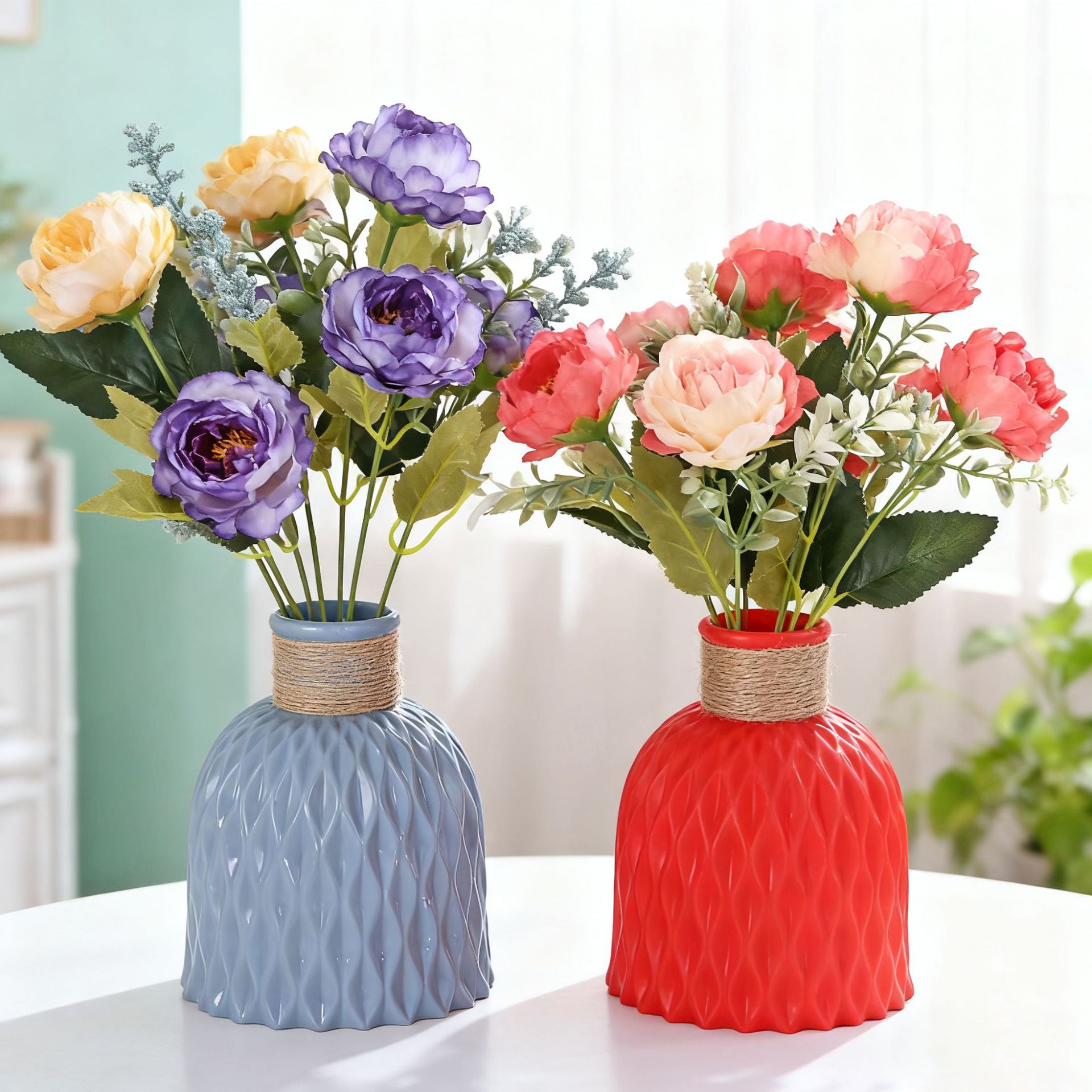 Оптовая пластиковая ваза с водяными рябями в скандинавском стиле, оригами, для декора гостиной