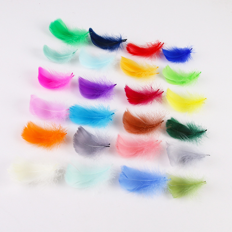 36 Color Factory wholesale small floating small feather high quality supply dyed Swan hair DIY color feather jewelry