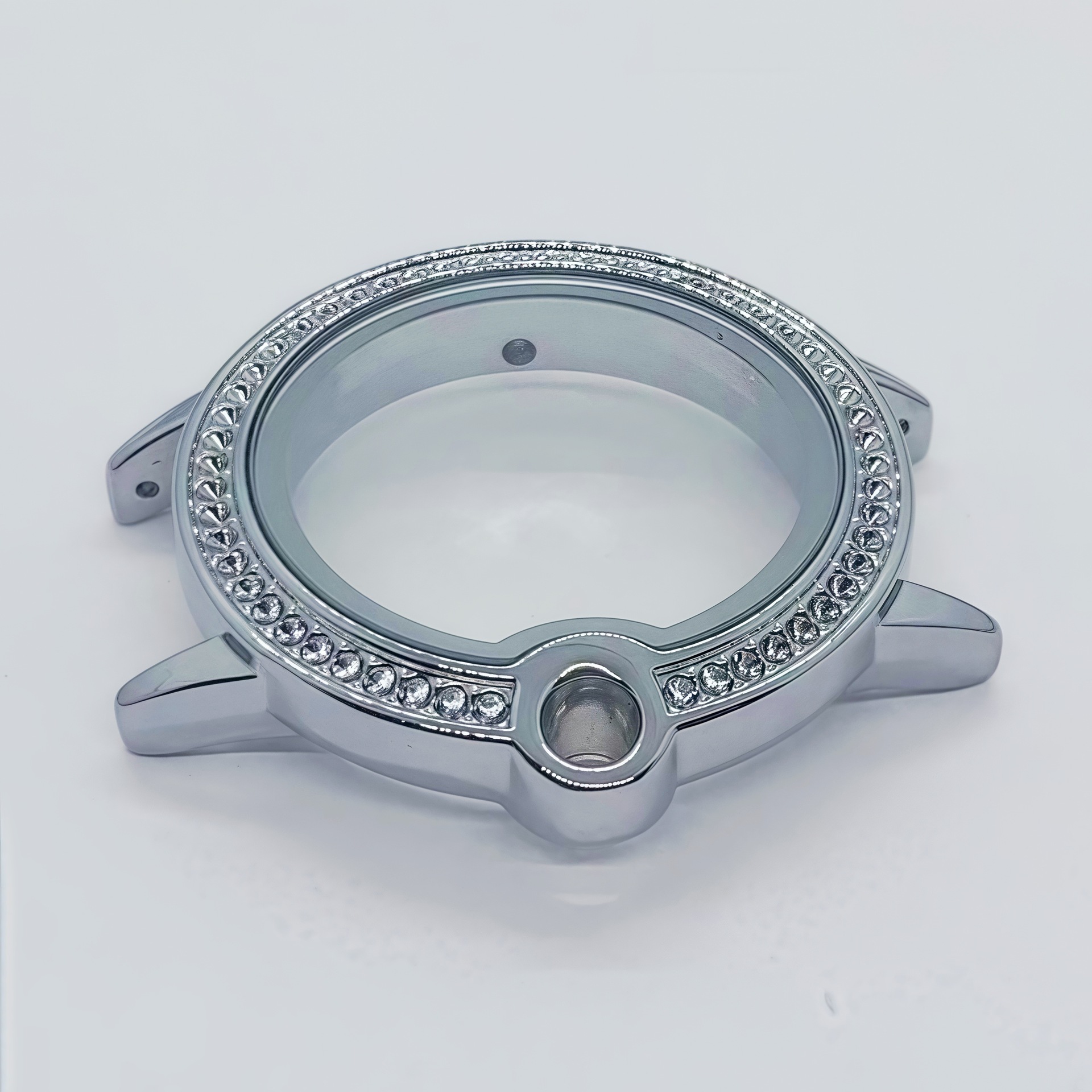 Fashion Women's Watch Case with Enlarged Glass Beads, Zinc Alloy Watch Half-Pack Protective Case, Pc Cut Out with Diamonds