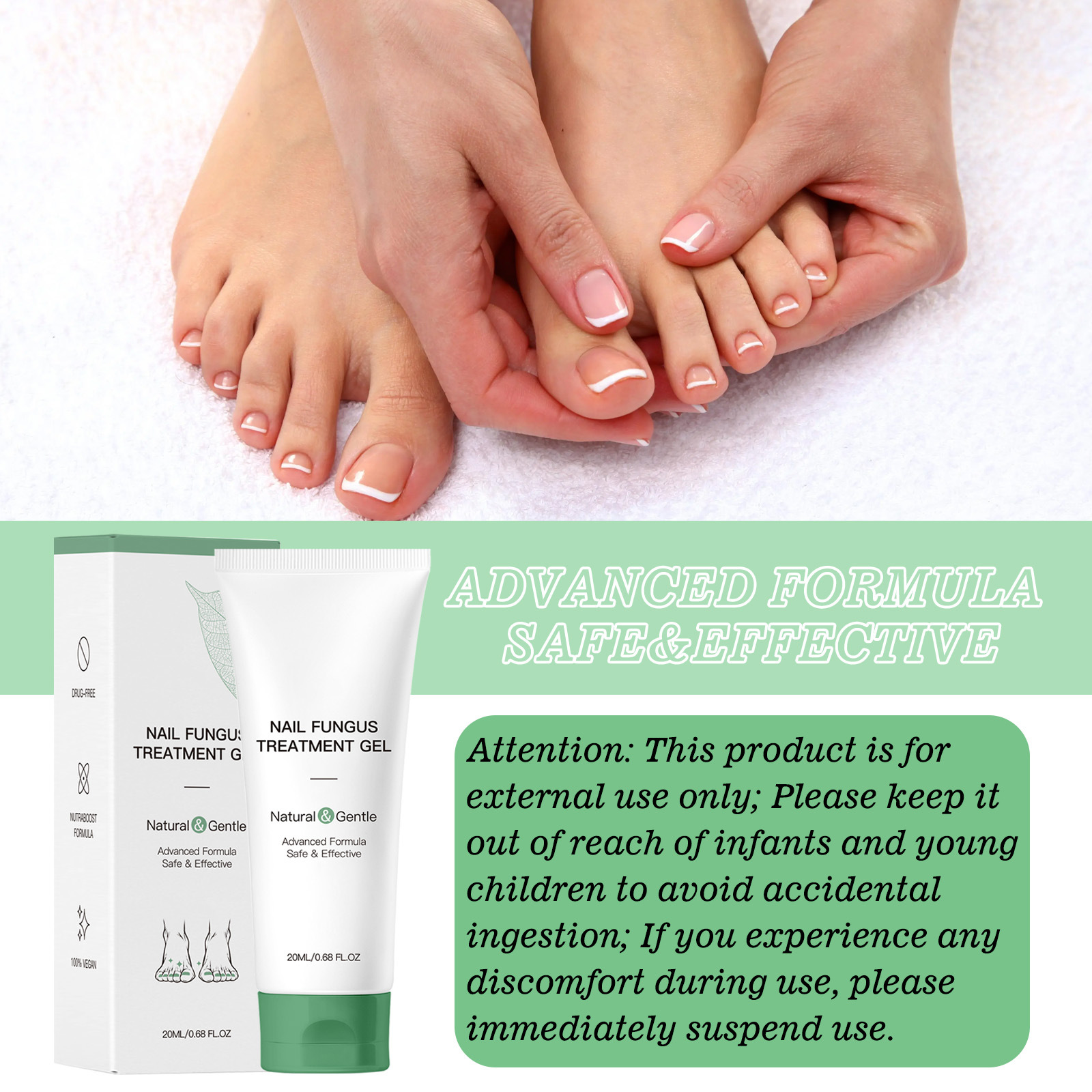 Cross-Border New Product Unlabeled Natural Plant Moisturizing Tea Tree Oil Repairing Foot Nail Fungus Gel 20g