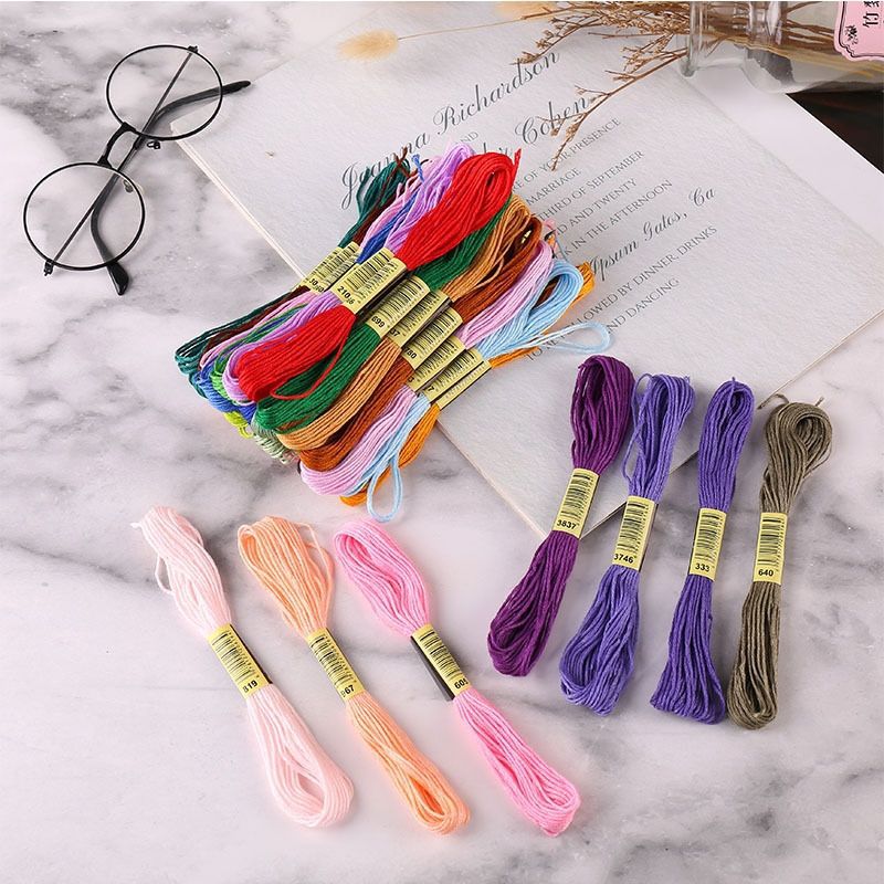 Factory cross stitch thread in stock wholesale embroidery thread ecological polyester cotton thread 8 M 6-strand embroidery DIY handmade braided thread