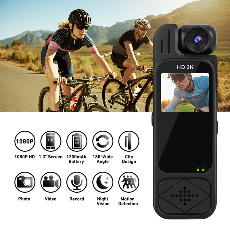 Cross-Mirror Cycling Body-Worn Recorder with Screen for Recording, Video, and Photo Taking, High-Definition Infrared Night Vision, Portable Law Enforcement Recorder Y9