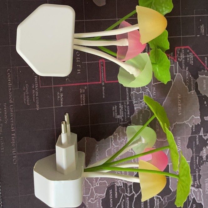 Light Control Lotus Leaf Mushroom Lamp Triangular Water Grass Mushroom Lamp Induction Lotus Leaf Night Light Water Grass Night Light