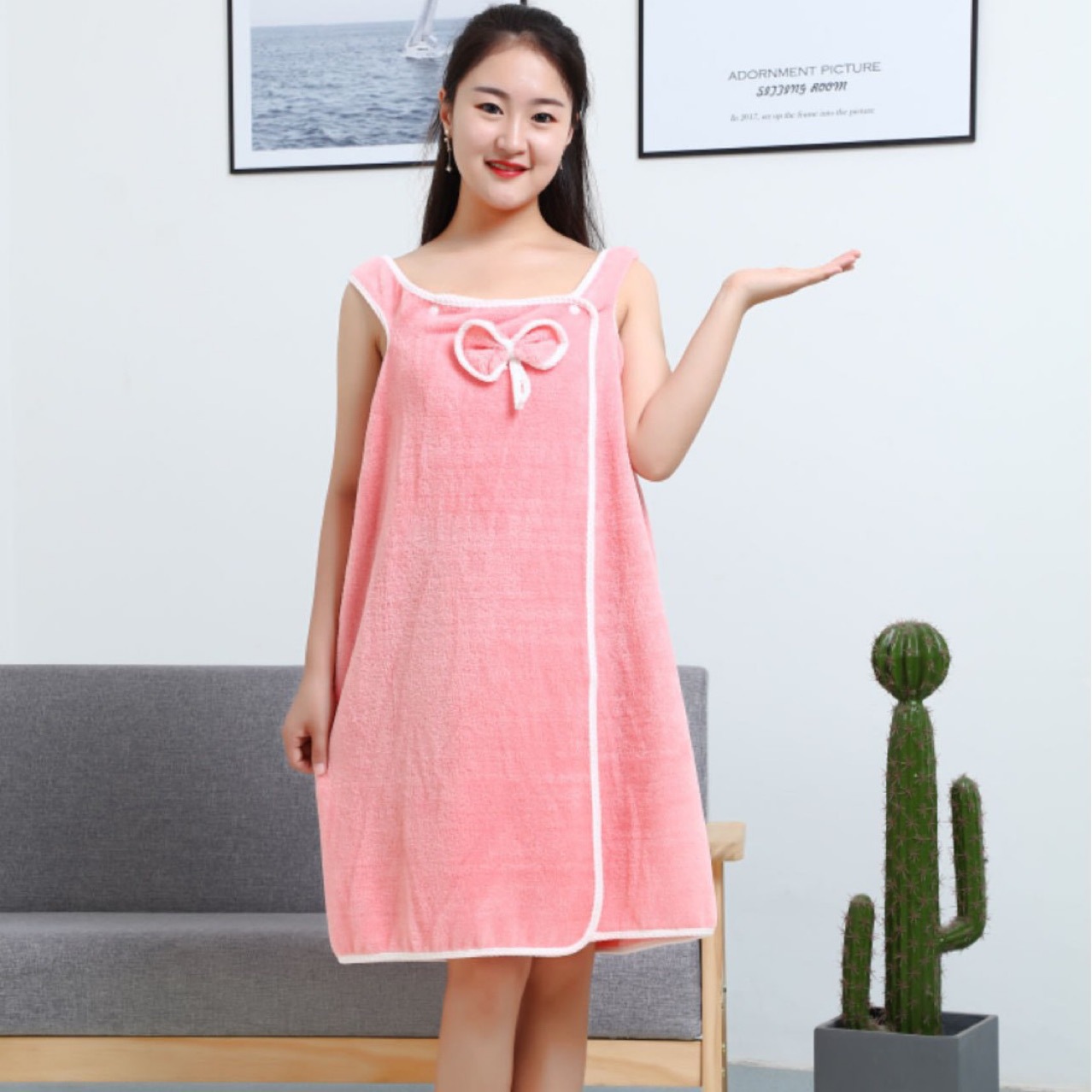 Wearable Bath Towel Women's Suspender Bathrobe Bath Skirt Thickened Wearable Bath Towel Vest Style Bath Towel Bath Towel Large Adult Summer