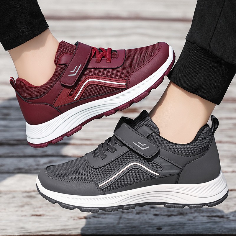 Women's Walking Shoes, Versatile Spring Comfortable Soft-Soled Sneakers, Mother's Shoes with Velcro, Middle-Aged and Elderly Couples' Shoes for the Elderly