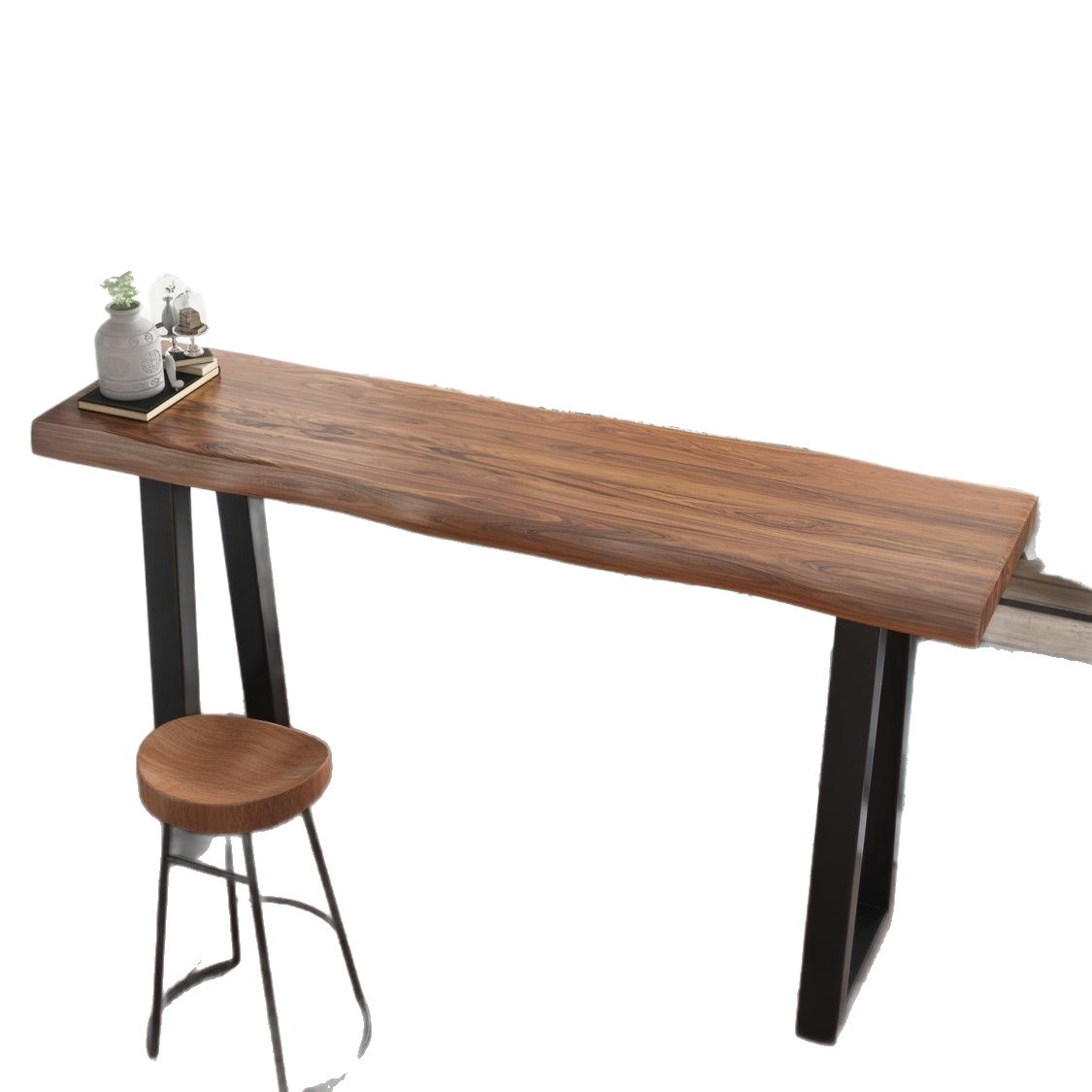 Solid Wood Bar Table High Table Dining Table Coffee Bar Table Home Table Milk Tea Snack Bar Wall Simple Long Table