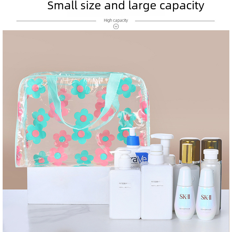 Factory Direct Transparent Printed Cosmetic Bag Portable Large Capacity Waterproof pvc Storage Bag Men's Portable Wash Bag