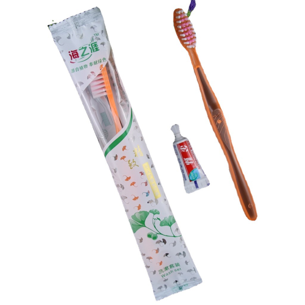 Hotel Disposable Toothbrush and Toothpaste Two-In-One Set Hotel Special Guest Room Toiletries Hotel Toothbrush Wholesale