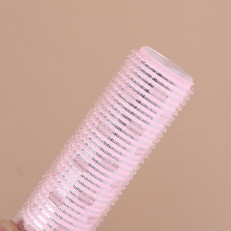 Korean style air bangs curling roller solid color fixed lazy curling iron styling simple self-adhesive hair roll hollow roll