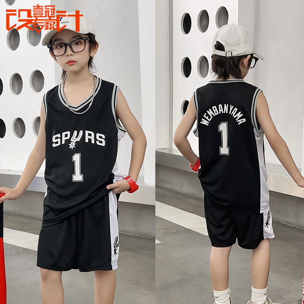 Новая детская одежда комплект для баскетбола для детей Спур №1 Вэнь Бан Яма тренировочный костюм детская майка командный костюм