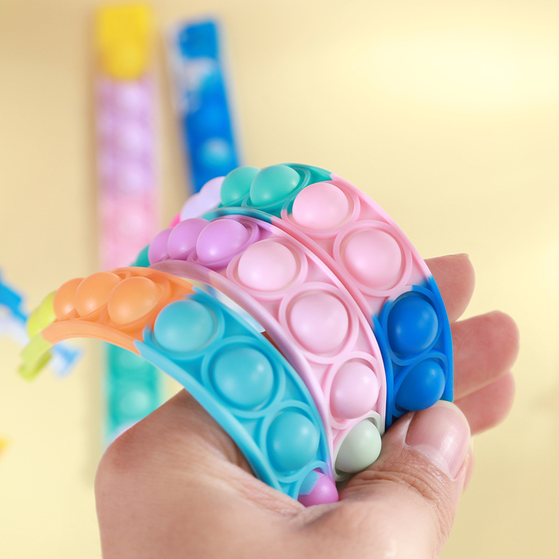 New Colorfulful Bubble Ball Decompression Bracelet Kidsren's Fun Silicone Finger Bracelet Baby Educational Press Toy