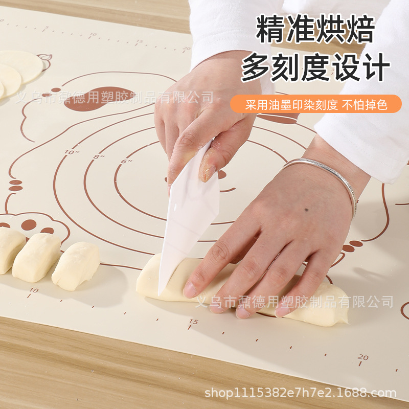 Silicone kneading mat and Mat cartoon cute bear non-slip rolling mat food grade panel large baking chopping board