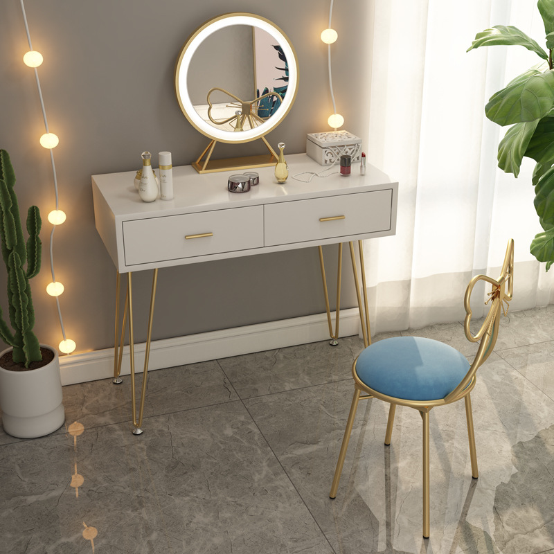 Internet celebrity dressing chair manicure chair detachable back chair girl heart small apartment bedroom Princess Butterfly makeup chair