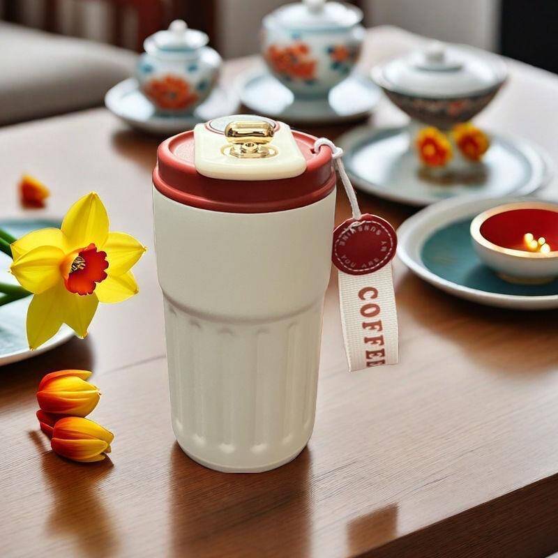 Smart 316 Stainless Steel Thermos Cup for Girls Ins Water Cup for Women Exquisite High-End Men's Coffee Cup Temperature Measurement Model