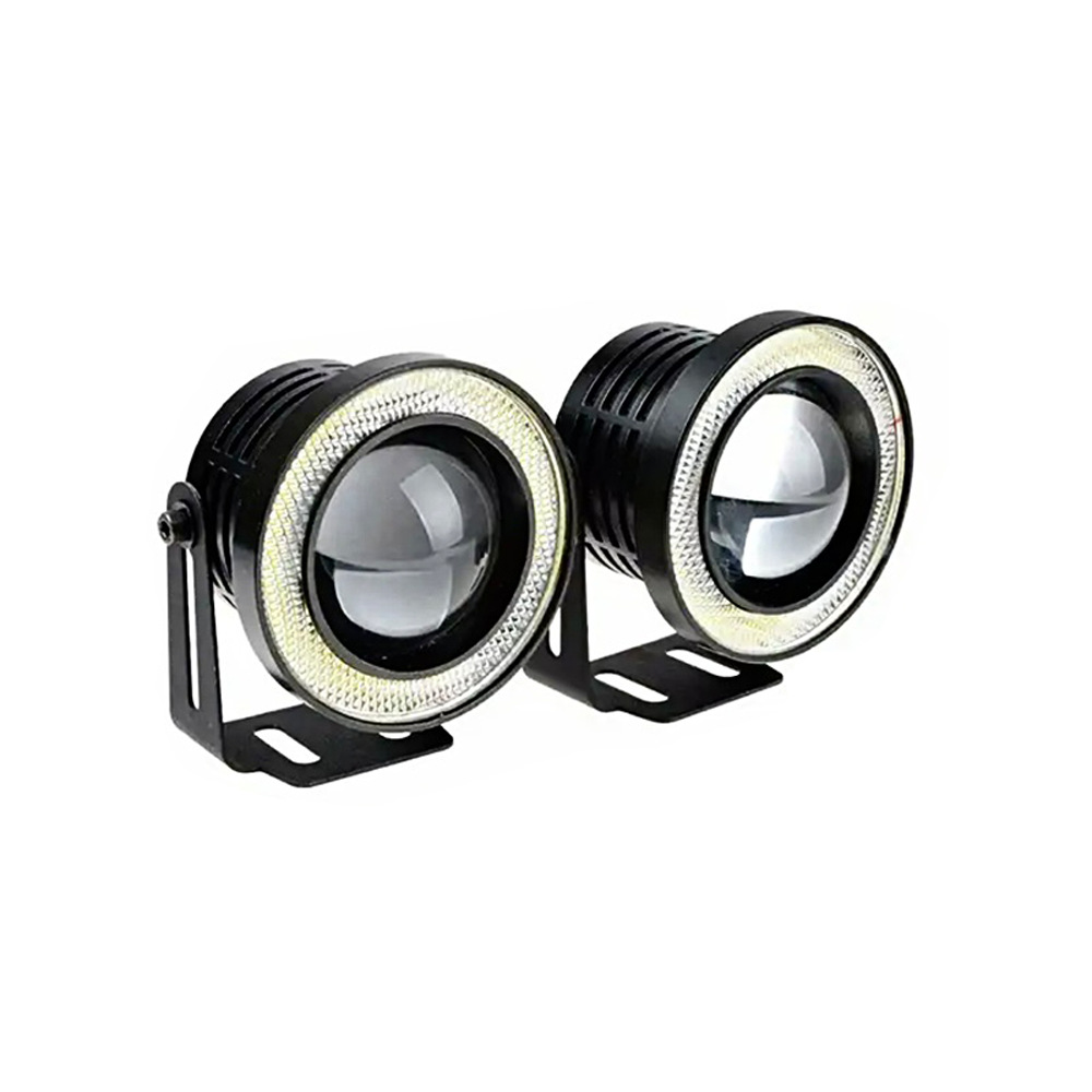 Cross-border General Motors Fog Lamp Dual Light COB Angel Eye Fog Lamp 89mm Modified LED Lens Fish Eye Daylight