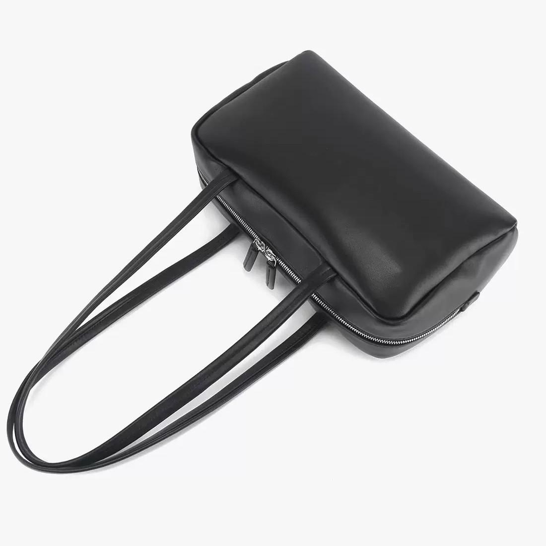 Sheepskin Astra Bowling Bag Boston Commuter Simple Shoulder Underarm Bag for Women Genuine Leather Material