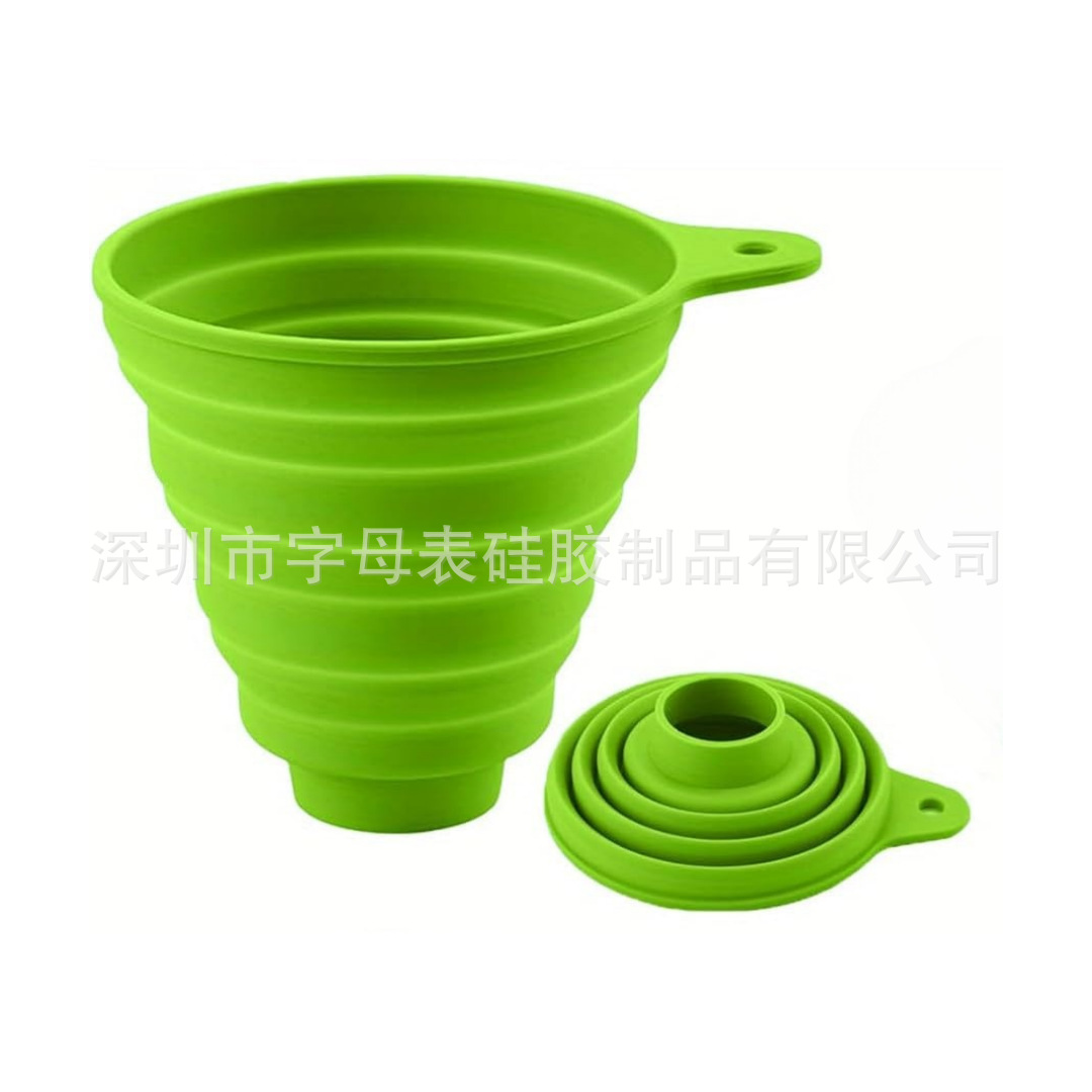 Cross-Border Direct Supply Food-Grade Silicone Funnel Foldable Telescopic Oil Leakage Portable Storage Liquid Dispensing Small Funnel