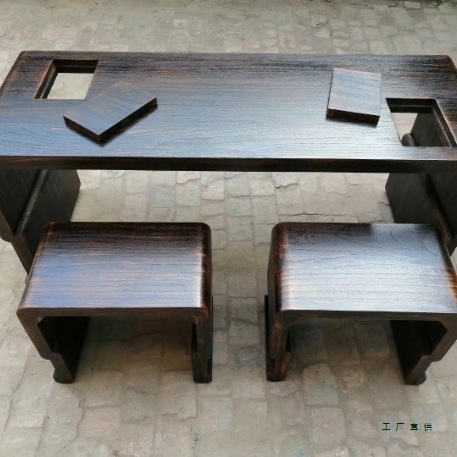 Стол и табурет для гуцина из массива, интегрированный стол с шипами и пазами, новый китайский стиль, стол для гуцина для начинающих, резонирующий пиано стол