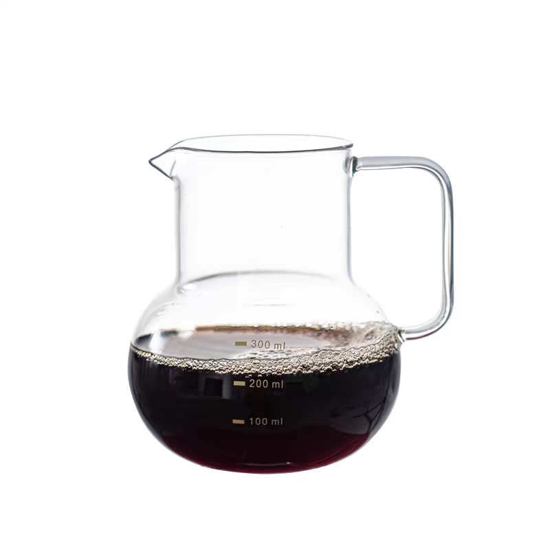 Heat-Resistant High Borosilicate Glass Pot, Hand-Brewed Hanging Ear Coffee Pot, Household Coffee Sharing Pot, Coffee Pot with Handle