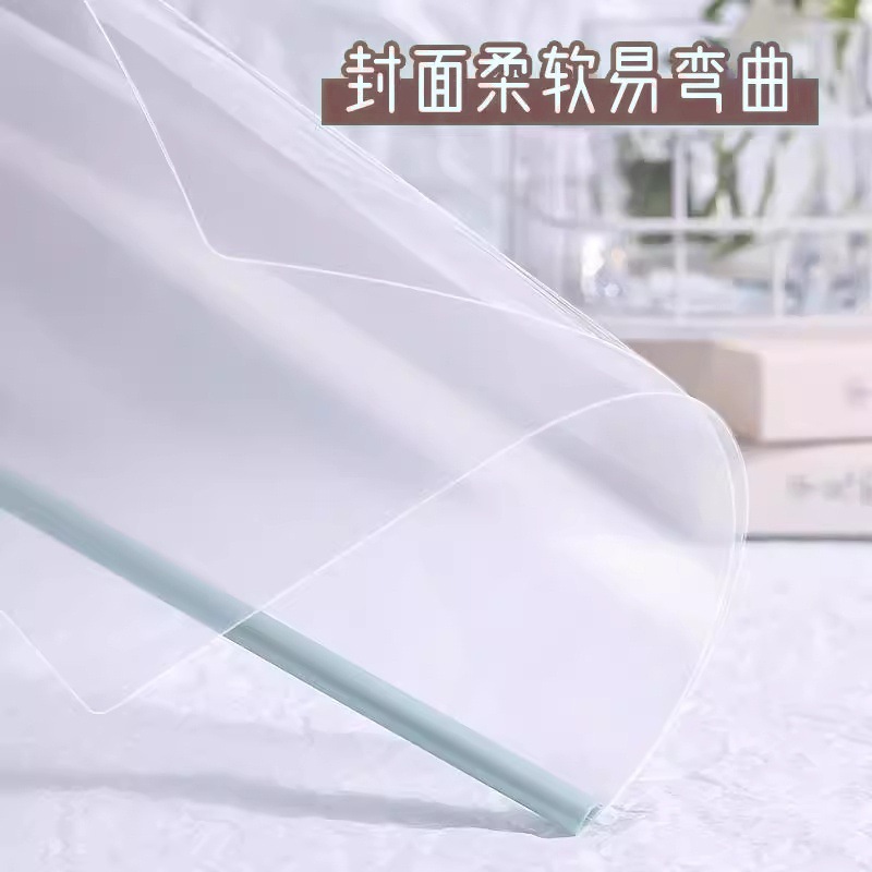 Gradient Color Lever Clip A4 Transparent Water Drop Clip Thickeneded Resume File Folder Report Primary School Student Middle School Student Folder