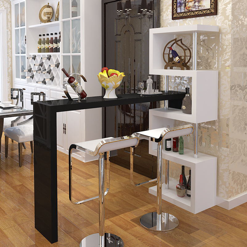 Home Bar Table Storage Rack Balcony Wall Narrow Table Living Room Simple Long Table Milk Tea Shop Bar High Table and Chairs