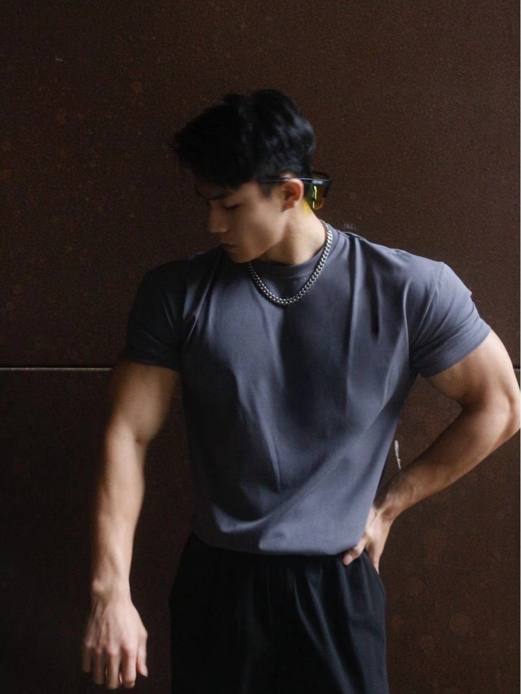 2025 new 230g heavyweight Solona crew neck men's short sleeve training fitness outdoor T-shirt slim fit