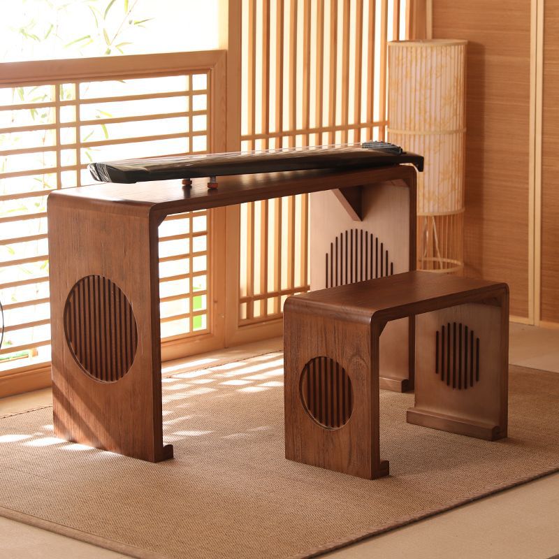 Chinese Guqin Table and Stool, Tea Art Go Table and Chair, Resonance Piano Table, Solid Wood Calligraphy Table, Chinese Studies Table, Antique Calligraphy and Painting Table