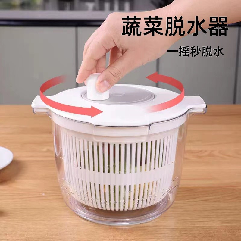 Кухонный дегидратор для овощных салатов, двухслойная чаша для мытья овощей, дренажная корзина для фруктов и овощей, ручной фильтр для воды