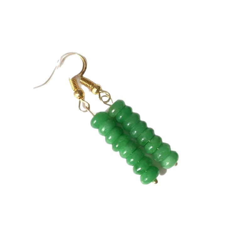 Dry Green Iron Dragon raw jade loose beads Emerald safe buckle abacus beads accessories beads diy hand-woven beads