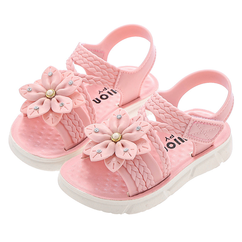 Girls' Sandals Princess Internet Celebrating Fairy Stylish Summer Non-Slip Soft-Sole Small, Medium and Large Children's Open Toe All-Match Fashionable Sandals