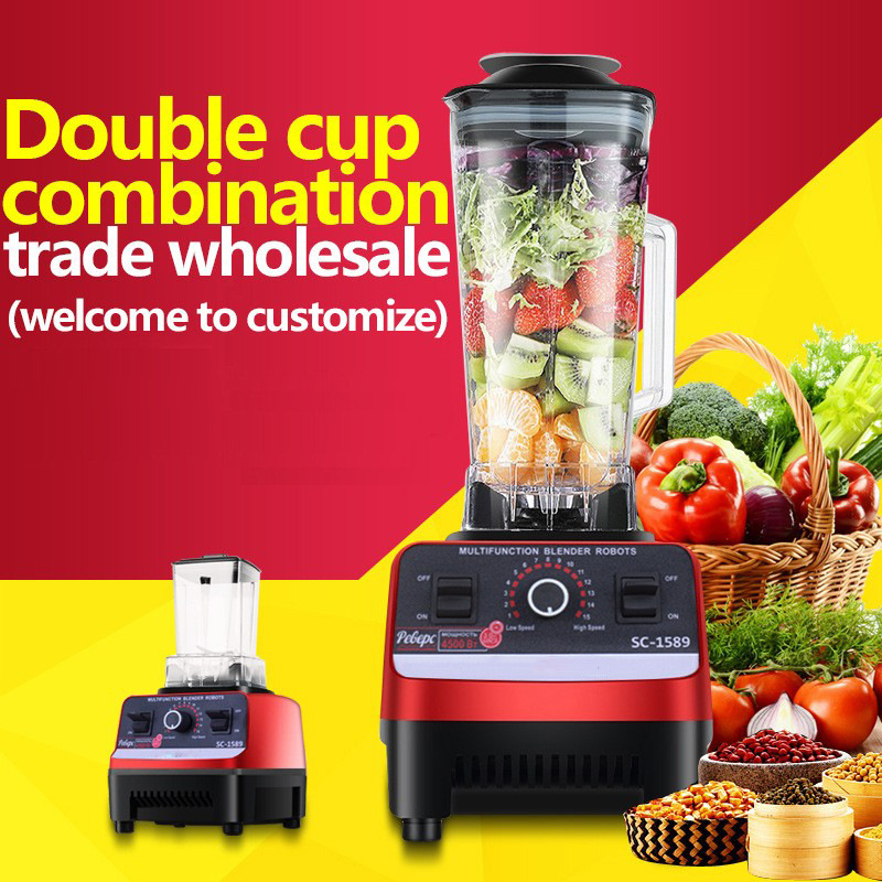 Household Blender for Export Customization, Dual-Cup Multifunctional Smoothie Maker, High-Power Juicer, Electric Mixer, Cross-Border Supply