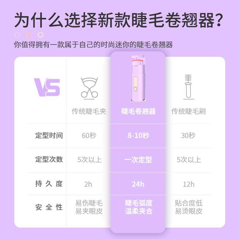 Autumn rice electric eyelash curler portable heating curling eyelash artifact lasting styling electric eyelash perm eyelash instrument