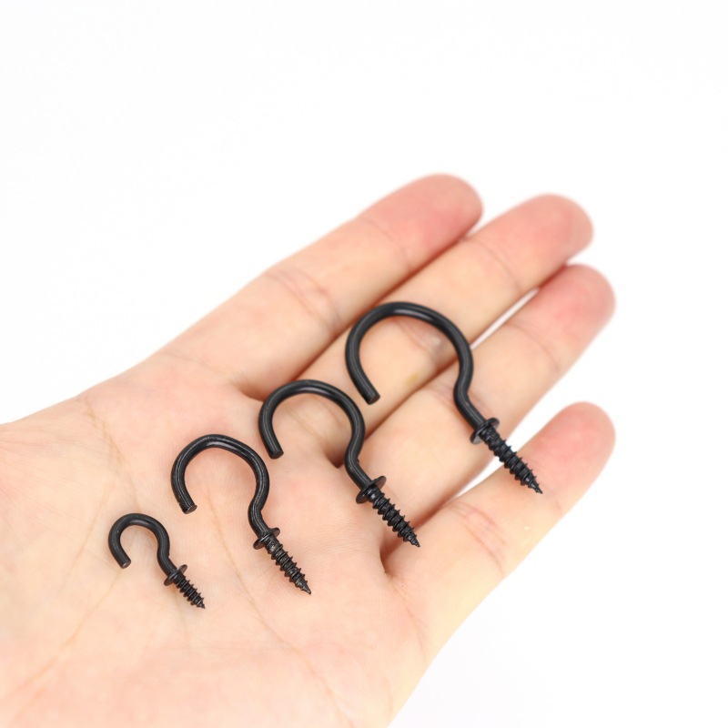 Black Eyelet Pendant Accessories Question Mark Hook Hook Eyelet Hook with Pad Open Ring Sheep Horn Ring Eyelet Screw