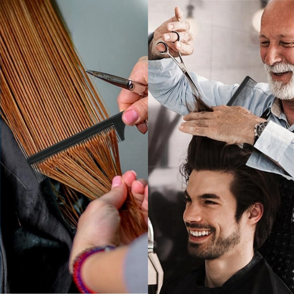 Amazon Hot Selling Hair Comb Pointed Tail Comb Double Hair Comb suit Eyebrow Brush Hair suit Haircut Styling Brush Hair Styling Needle