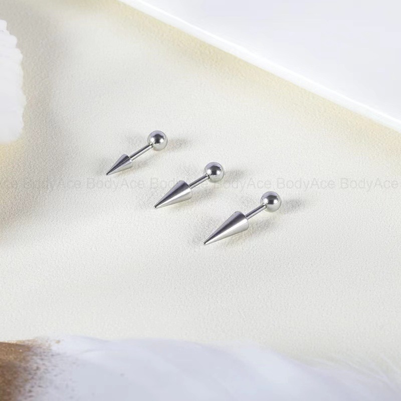 Titanium steel stainless steel tongue nail ring lip nail steel ball replacement cone replacement ball smooth puncture ball human body puncture jewelry factory