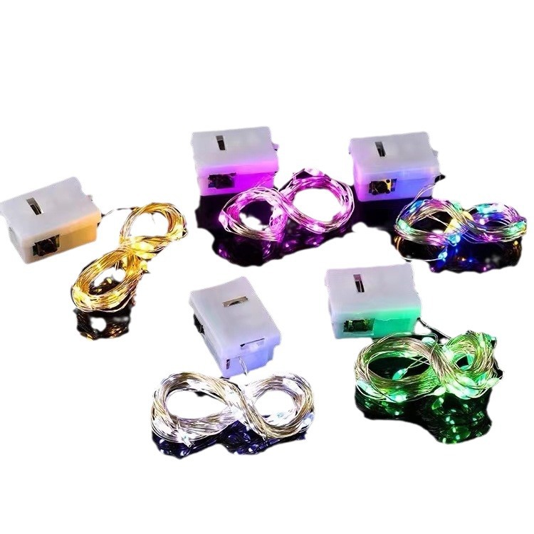 Lde Small White Box Light String Copper Wire Headband Decorative Light Gift Box Flower Christmas Light Three-Speed Dimming Lantern