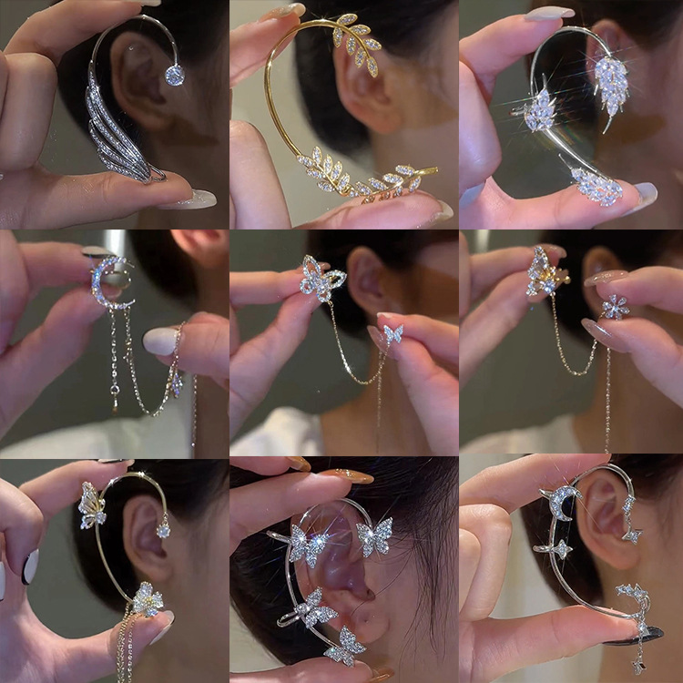 Серьги с эффектом мерцания в виде бабочек без проколов для женщин оптом