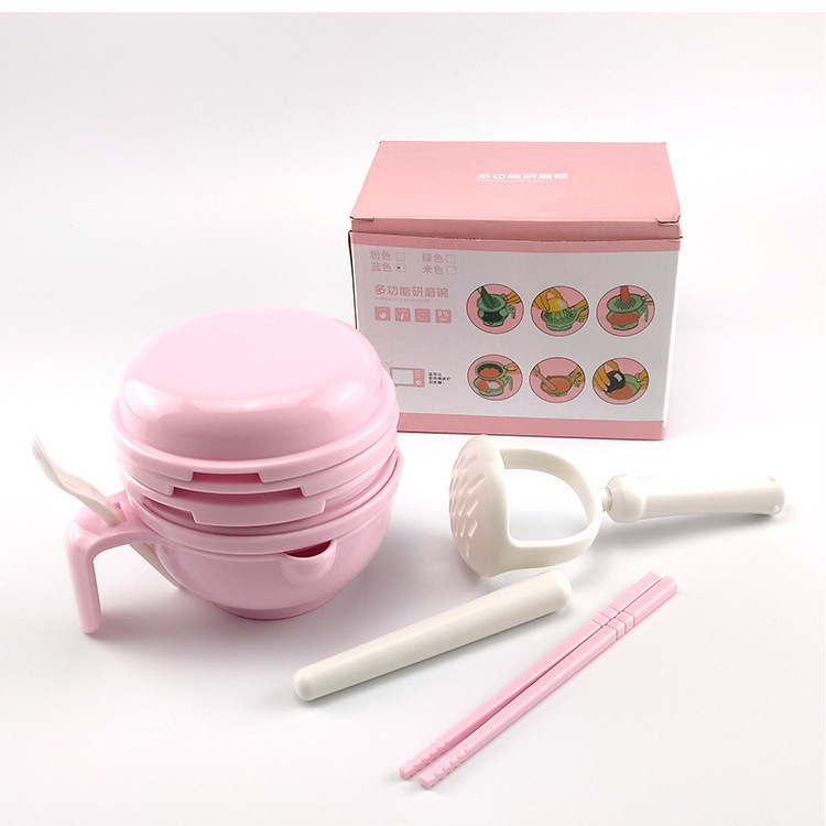 Wholesale baby food supplement grinding bowl baby manual grinder children fruit food supplement tool set